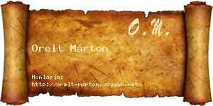 Orelt Márton névjegykártya